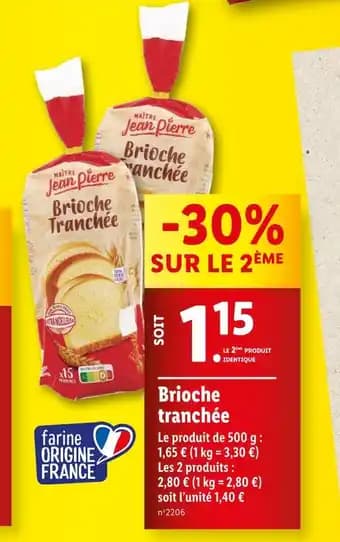 MAITRE JEAN-PIERRE Brioche tranchée