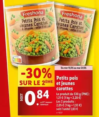 FRESHONA Petits pois et jeunes carottes