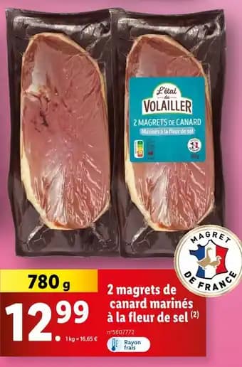 L'Etal du Volailler 2 magrets de canard marinés à la fleur de sel