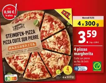 Trattoria Alfredo 4 pizzas margherita