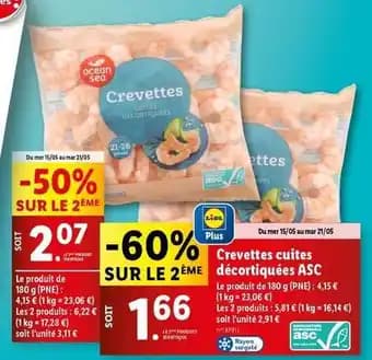 Ocean sea - crevettes cuites décortiquées asc