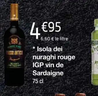 Isola dei nuraghi rouge IGP vin de Sardaigne 75 cl