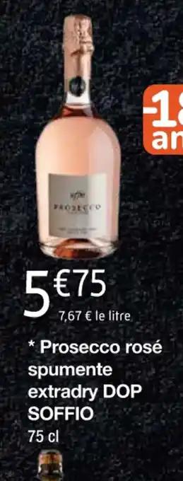 Prosecco rosé spumente extradry DOP SOFFIO