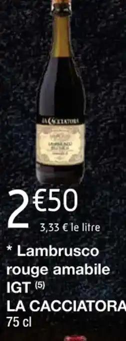 Lambrusco rouge amabile IGT