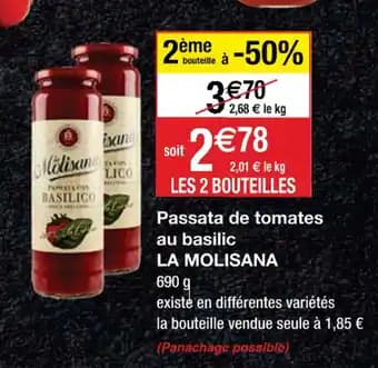 Passata de tomates au basilic LA MOLISANA