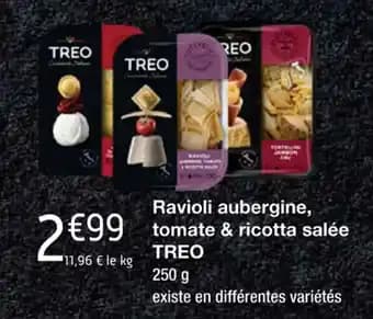 Ravioli aubergine tomate & ricotta salée