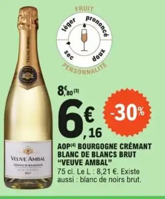 AOP (4) BOURGOGNE CRÉMANT BLANC DE BLANCS BRUT "VEUVE AMBAL”