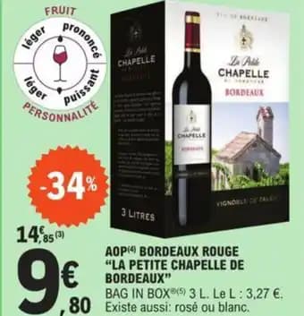 AOP(4) BORDEAUX ROUGE “LA PETITE CHAPELLE DE BORDEAUX"