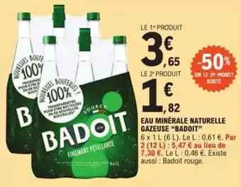 EAU MINÉRALE NATURELLE GAZEUSE “BADOIT”