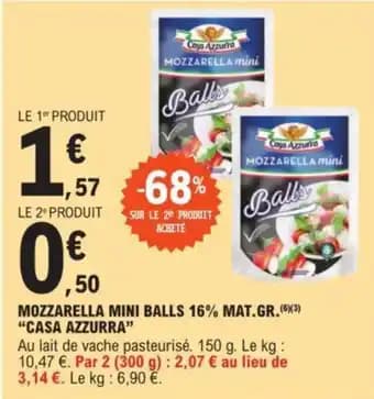 MOZZARELLA MINI BALLS 16% MAT.GR.(6)(3) "CASA AZZURRA”
