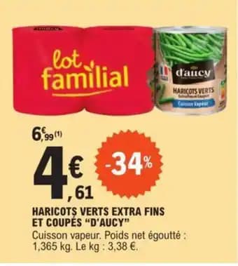 HARICOTS VERTS EXTRA FINS ET COUPÉS "D'AUCY"