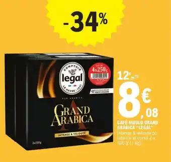 CAFÉ MOULU GRAND ARABICA “LEGAL” Intense & velouté ou Intense et corsé 2 x 500 g (1 kg).
