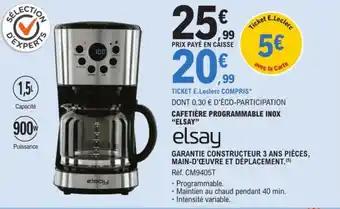 CAFETIÈRE PROGRAMMABLE INOX "ELSAY"