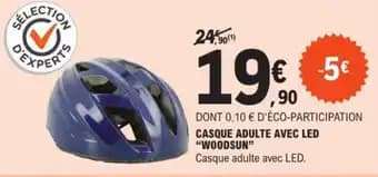 CASQUE ADULTE AVEC LED "WOODSUN"
