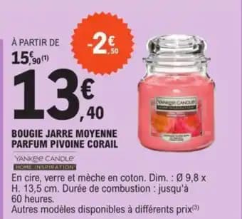 BOUGIE JARRE MOYENNE PARFUM PIVOINE CORAIL
