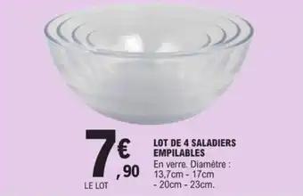 LOT DE 4 SALADIERS EMPILABLES