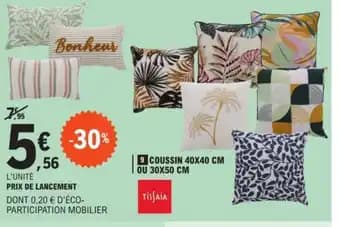 |9 COUSSIN 40X40 CM OU 30X50 CM