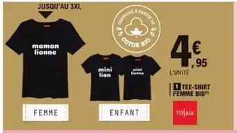 1 TEE-SHIRT FEMME BIO(¹)