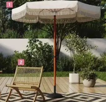 1 PARASOL ROND À FRANGES