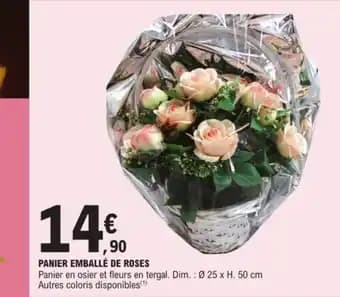 PANIER EMBALLÉ DE ROSES