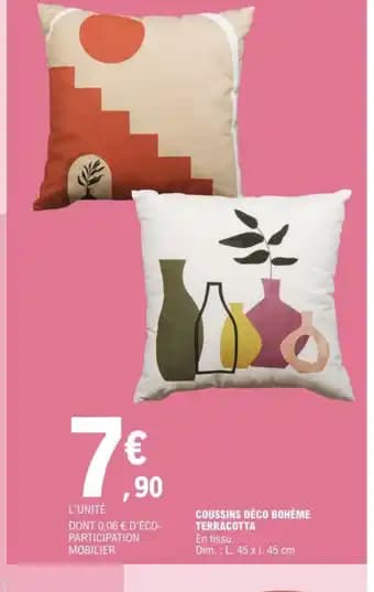 COUSSINS DÉCO BOHÈME TERRACOTTA