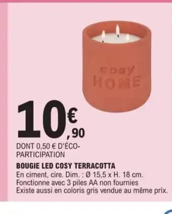 BOUGIE LED COSY TERRACOTTA