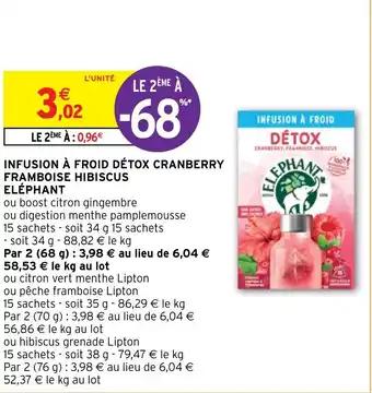 INFUSION À FROID DÉTOX CRANBERRY FRAMBOISE HIBISCUS ELÉPHANT