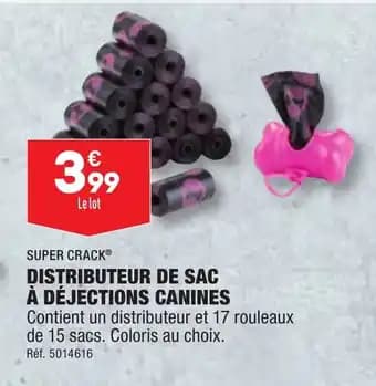 DISTRIBUTEUR DE SAC À DÉJECTIONS CANINES