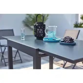 Salon de jardin en aluminium 8 places gris foncé CUALICA