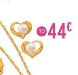 boucles perle de culture, or jaune 0,40 g