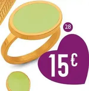 bague en acier doré et laque, taille 54