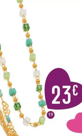 collier en plaqué or et pierres synthétiques, 42 cm