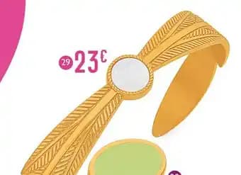 bracelet jonc en acier doré et nacre