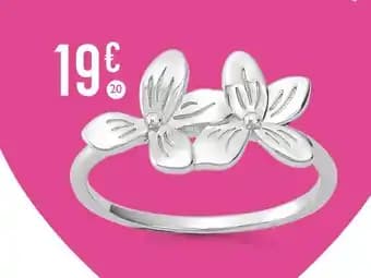 bague en argent rhodié, taille 54