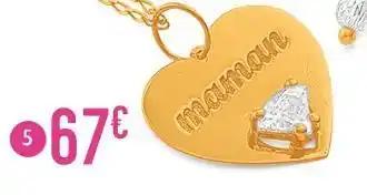 pendentif oxyde de zirconium, or jaune 0,75 g