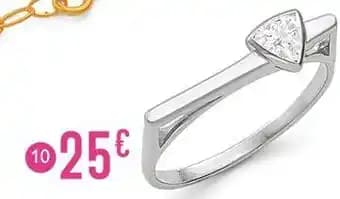 bague en argent rhodié et oxyde de zirconium, taille 54