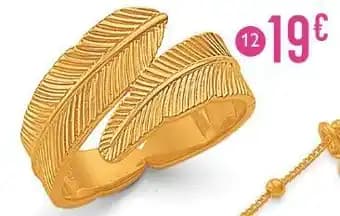 bague plaqué or, taille 54