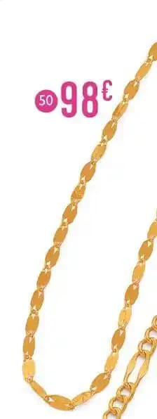 collier maille fantaisie, 42 cm, or jaune 1,18 g