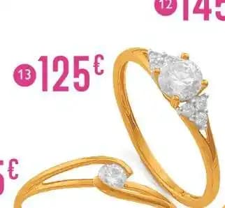 Bague oxydes de zirconium, taille 54, or jaune et rhodié 1,50 g