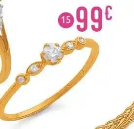 bague oxydes de zirconium, taille 54, or jaune 1,12 g