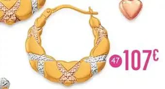 créoles, or jaune et rhodié 1,29 g