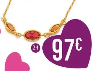 collier oxydes de zirconium, 42 cm, or jaune 1,11 g
