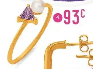 bague oxyde de zirconium et perle de culture, taille 54, or jaune 0,94 g