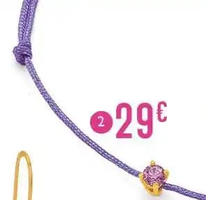 bracelet cordon et oxyde de zirconium, or jaune 0,18 g