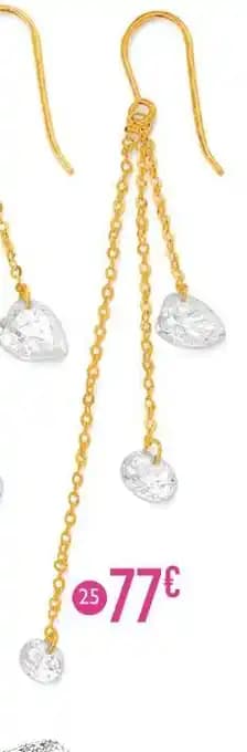 boucles oxydes de zirconium, or jaune 0,77 g