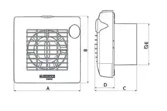 Extracteur héli mural timer ø100 90m3/h