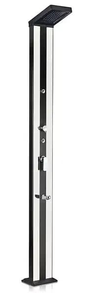 Douche solaire carrée d'extérieur en aluminium Premium avec sprayers - 20x11x215 cm - 38 l