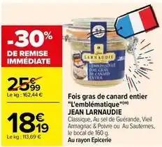 Jean larnaudie - fois gras de canard entier l'emblématique