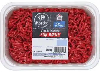 Viande hachée pur bœuf 5% M.G. CARREFOUR Le Marché