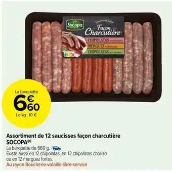 Socopa - assortiment de 12 saucisses façon charcutière